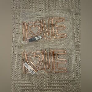 Lot: 2 Martha Stewart Good Things For Serving Bronze Colored Love Sign NWT